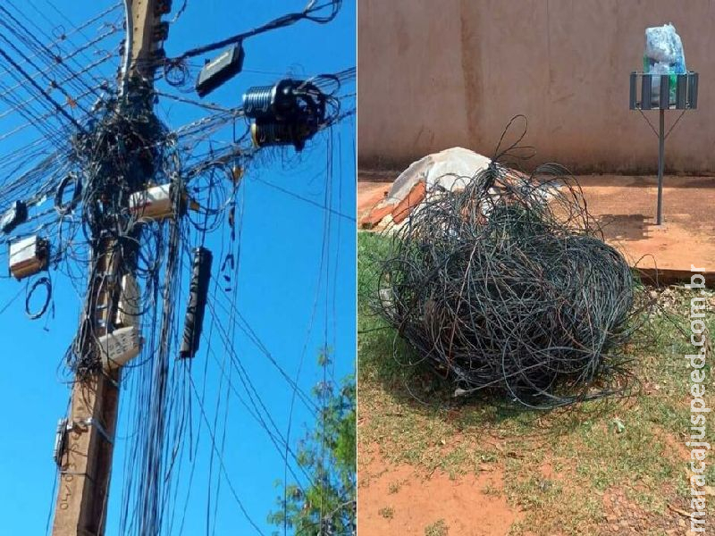 Explosão de poste deixa fios caídos e oferece risco a moradores em Campo Grande  