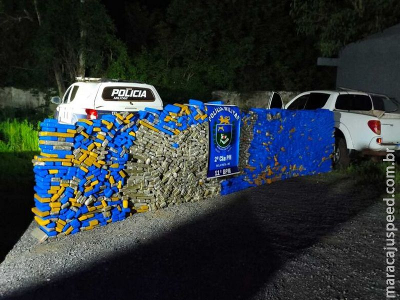 Mais de 1,5 tonelada de maconha é apreendida em caminhonete abandonada