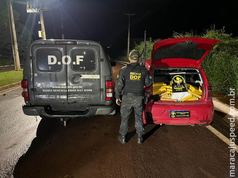 Maracaju: DOF apreende carro com quase 300 kg de maconha que iria para Minas Gerais; prejuízo ao tráfico é de R$ 600 mil