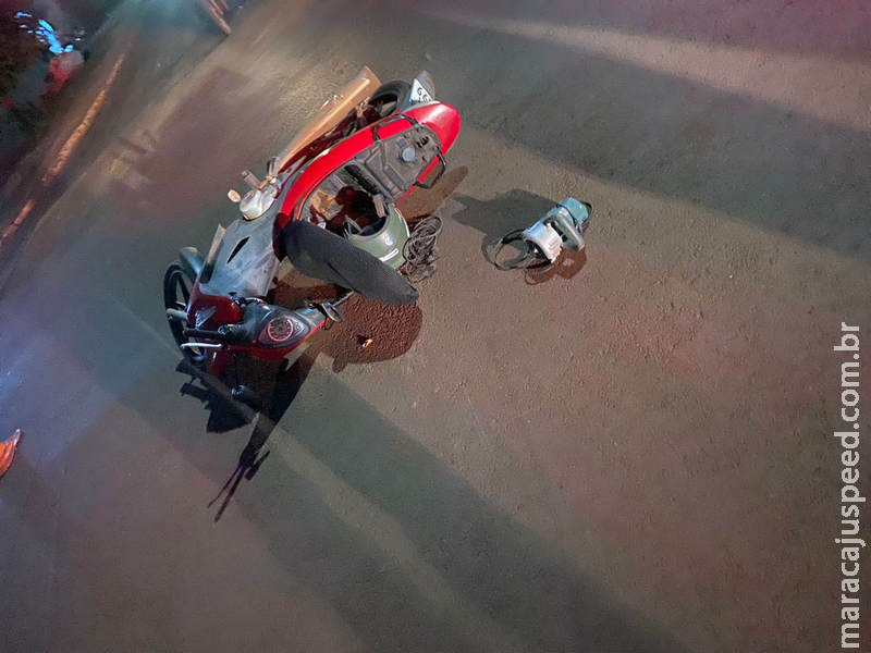 Maracaju: Motociclista sofre traumatismo craniano em queda e é transferido em estado grave para a capital