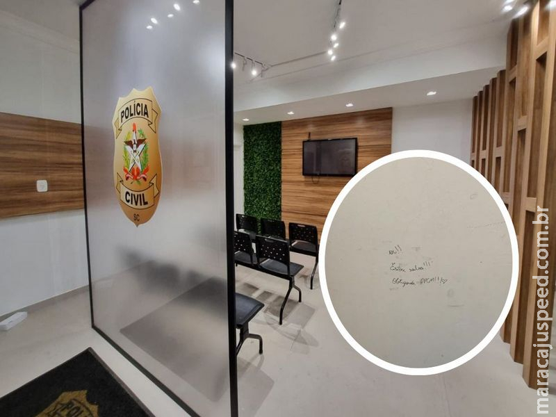 Recado inesperado de criança em parede de delegacia surpreende policiais em SC: ‘Estou salva’