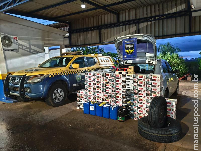 BPMRv apreende cigarros e pneus irregulares durante fiscalização em Anaurilândia