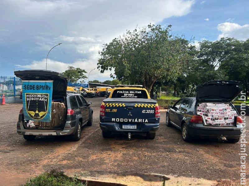 BPMRv apreende duas cargas de cigarros contrabandeados transportadas em veículos distintos na BR-060