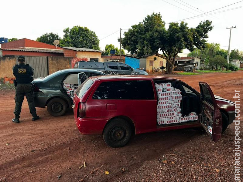 DOF apreende dois veículos carregados com cigarros contrabandeados na MS-164, em Maracaju