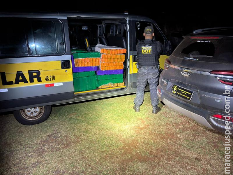 DOF apreende quase meia tonelada de maconha em van escolar que seguia para São Paulo