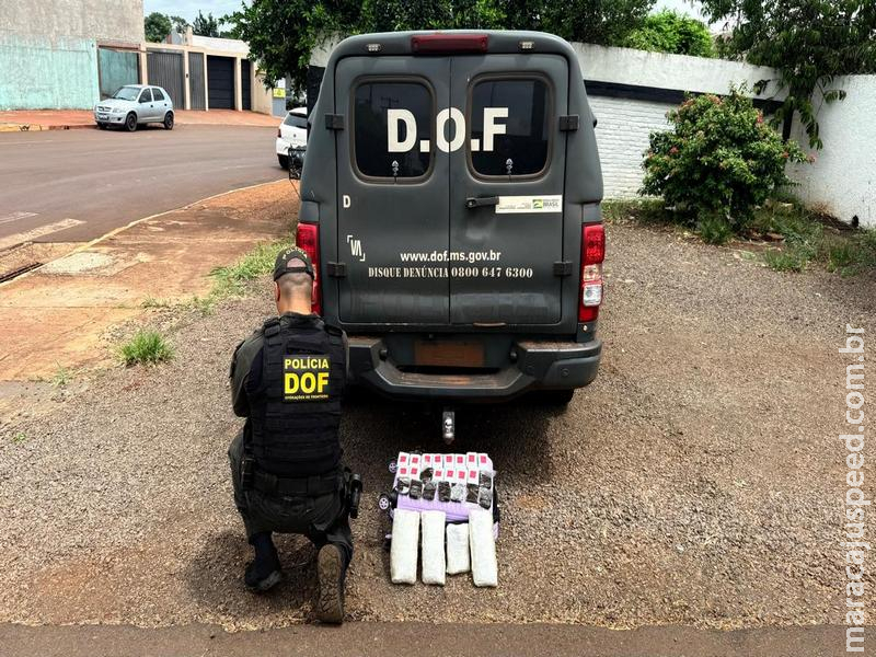 Maracaju: DOF prende mulher com 2,4 kg de haxixe marroquino e skunk em van de passageiros na MS-164