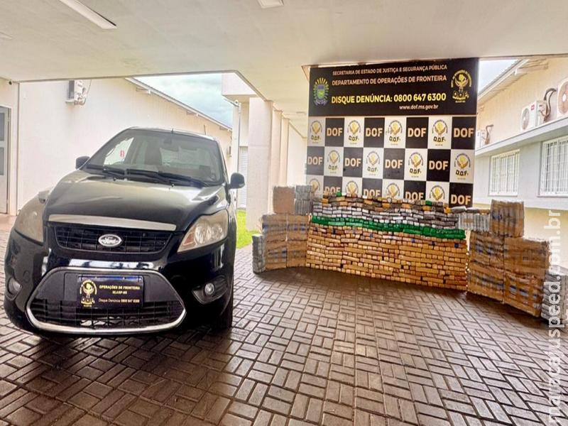 Foragido da Justiça é preso pelo DOF com carro roubado carregado com mais de 720 quilos de drogas