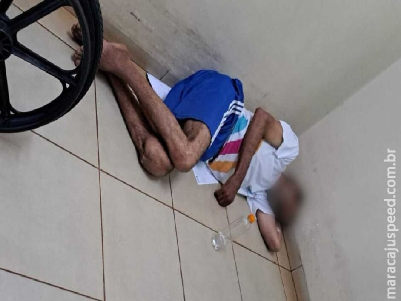 Idoso é flagrado deitado no chão gelado da UPA Universitário  