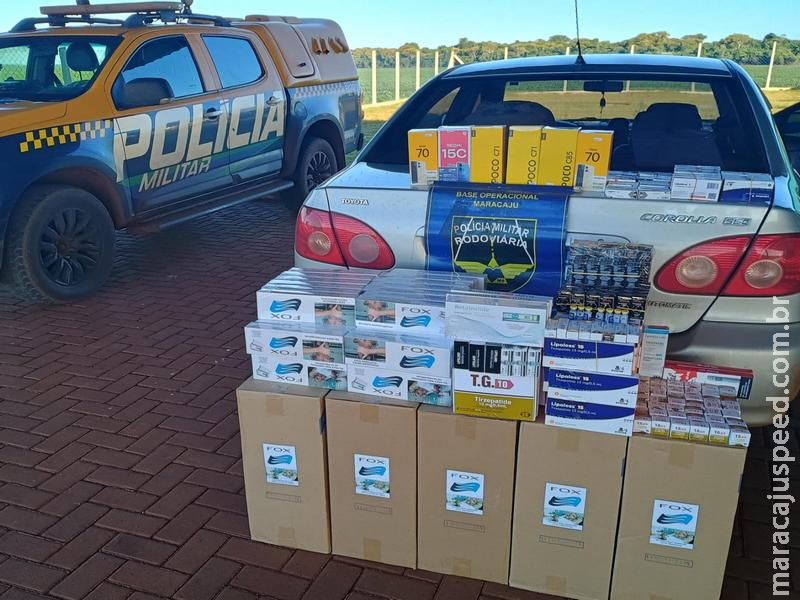 Maracaju: BPMRv apreende grande quantidade de anabolizantes e medicamentos irregulares, além de celulares e cigarros na MS-162