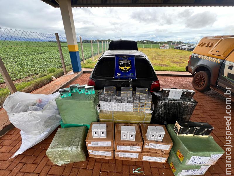 Maracaju: BPMRv intercepta carga de eletrônicos e perfumes árabes avaliada em R$ 101 mil na MS-162