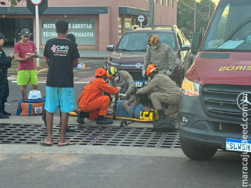 Motociclista é atingido por picape e fica ferido em Nova Andradina