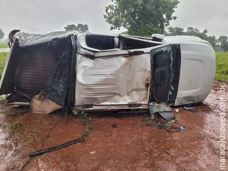 Motorista morre após caminhonete capotar na MS-162