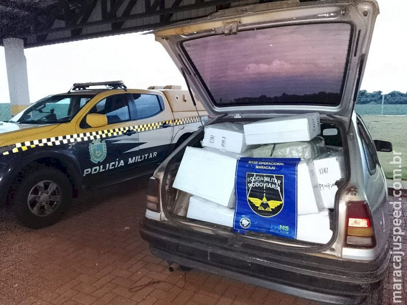 Polícia apreende receptores de TV e fardos de óculos contrabandeados na MS-164 