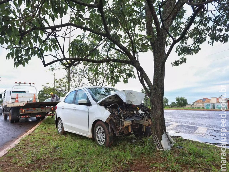 Sem cinto, motorista morre após bater carro em árvore na Ministro João Arinos