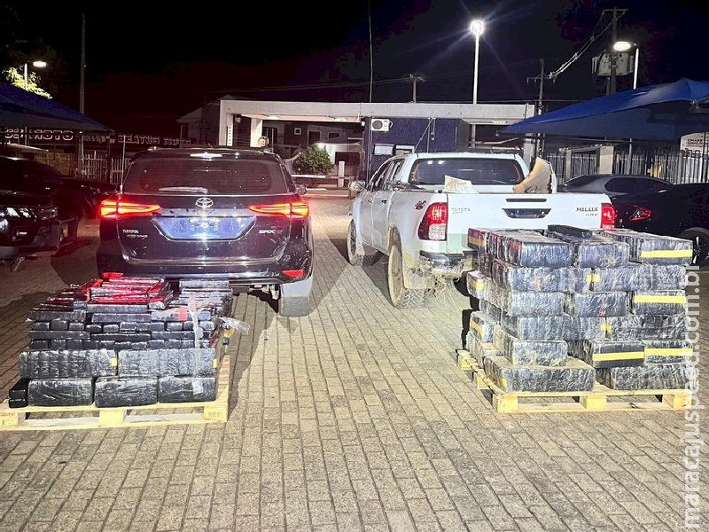 Ação conjunta apreende 1 tonelada de maconha e recupera dois veículos na fronteira de MS e PR 