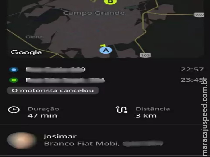 Adolescente pula de carro de aplicativo em movimento após tentativa de sequestro.