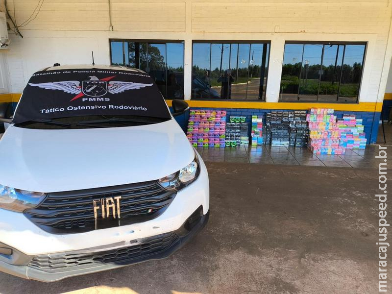 BPMRv apreende cigarros eletrônicos e medicamentos contrabandeados após fuga na MS-164