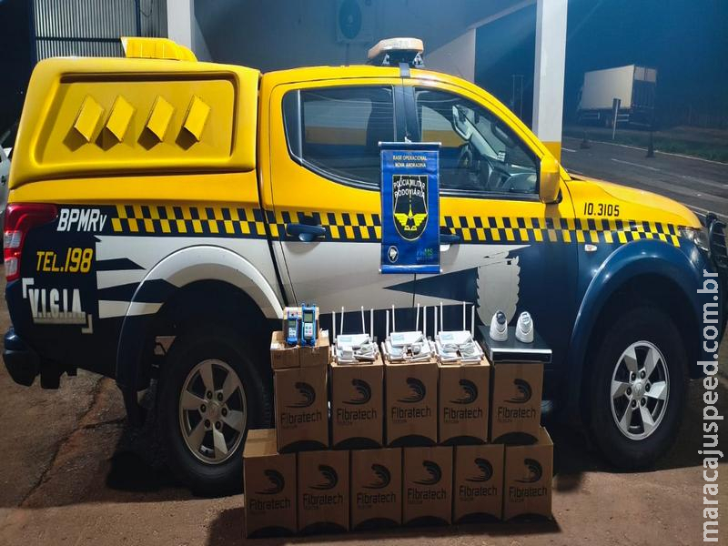 BPMRv apreende equipamentos eletrônicos durante fiscalização na MS-276