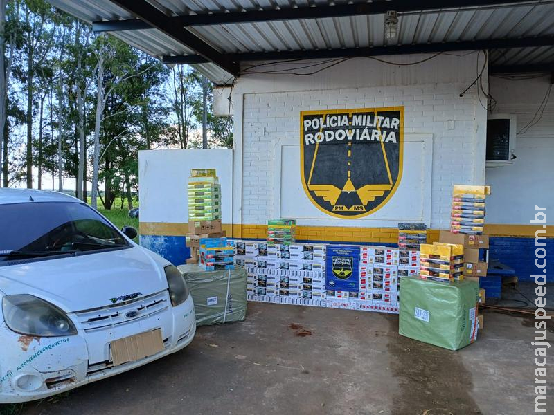 BPMRv apreende mercadorias contrabandeadas após abandono de veículo na MS-164