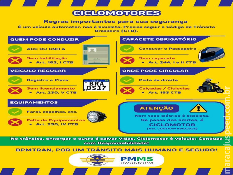 Ciclomotor não é bicicleta: PMMS alerta para regras obrigatórias de circulação e segurança
