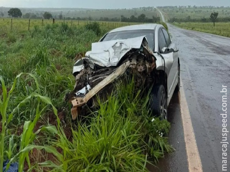Criança fica em estado grave em acidente com bitrem na MS-040, em Santa Rita do Pardo  
