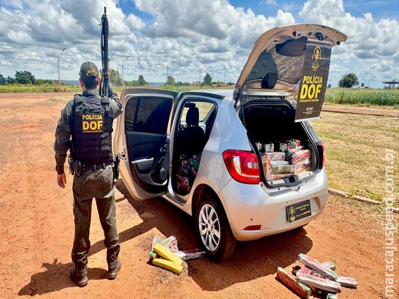 DOF apreende carro com mais de 560 quilos de maconha no Assentamento Itamarati