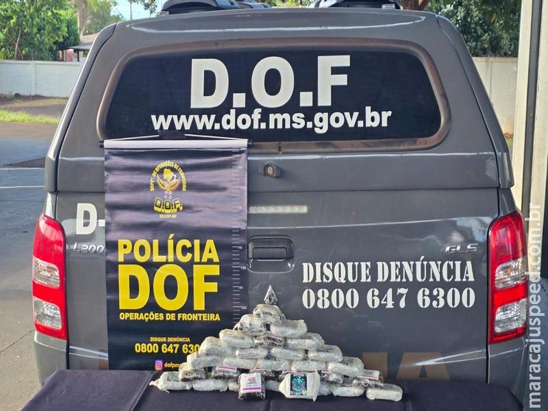 DOF prende jovem com R$ 220 mil em haxixe marroquino preso ao corpo em Maracaju