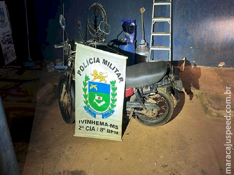 Motocicleta furtada é recuperada pela Polícia Militar em Ivinhema