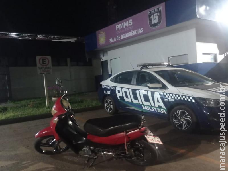 Perseguição policial termina com motociclista detido e uso de elastômero em Maracaju