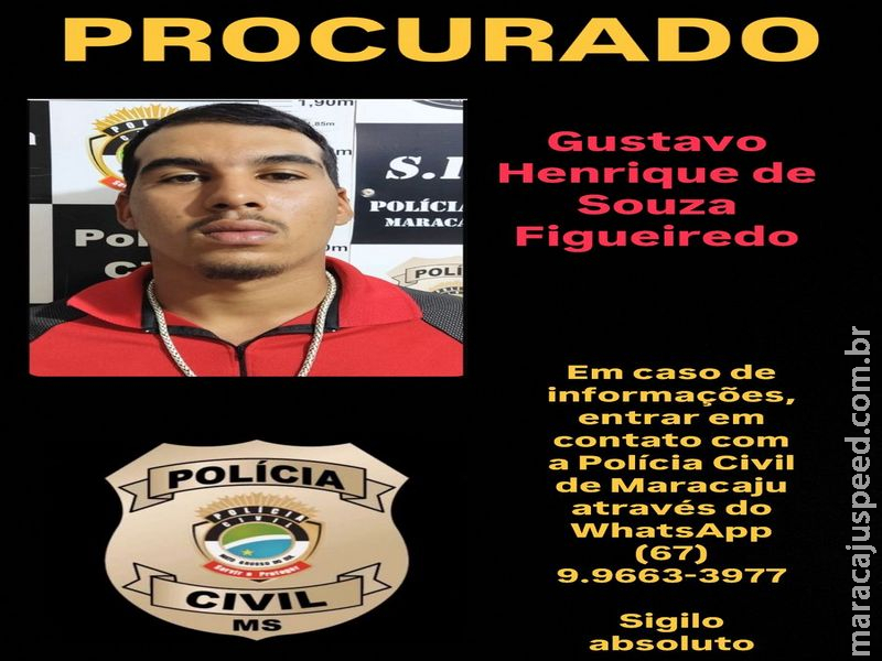 Polícia Civil busca informações sobre paradeiro de foragido da Justiça em Maracaju