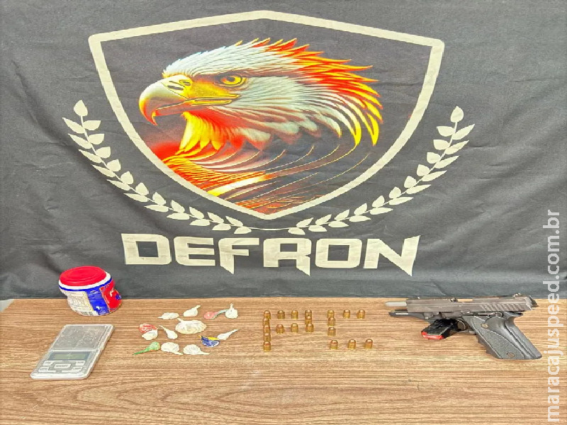 Polícia Civil prende homem com pistola com numeração raspada e crack, em Rio Brilhante