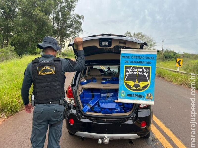 Após perseguição em alta velocidade, SUV com R$ 1 mi em droga é interceptado em rodovia na fronteira