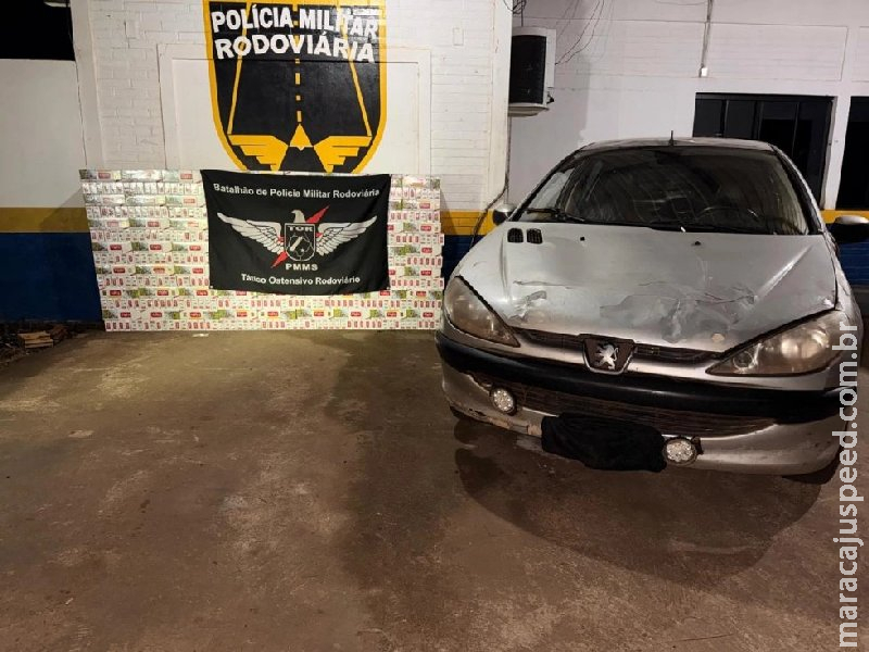 Apreensão de cigarros contrabandeados na MS-164 termina com fuga de suspeito 