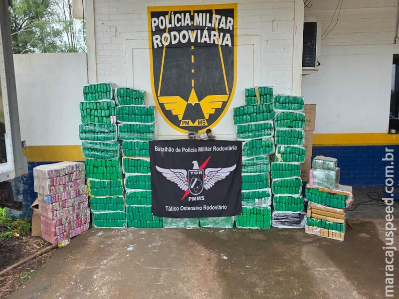 BPMRv apreende mais de uma tonelada de drogas e recupera veículo roubado na MS-164