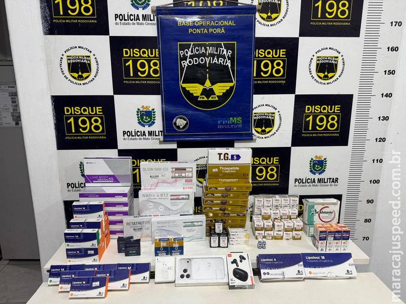 BPMRv apreende medicamentos estrangeiros ocultos em veículo na MS-164