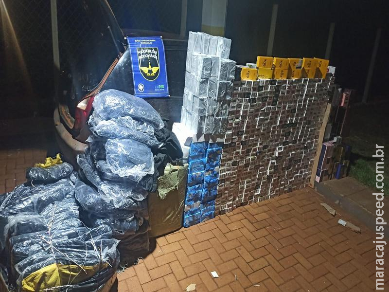 BPMRv intercepta "Celta carregado" na MS-162 em Maracaju e causa prejuízo de R$ 104 mil ao crime