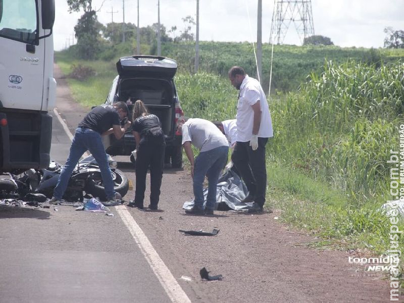 Caminhoneiro faz conversão irregular e mata motociclista na BR-060  
