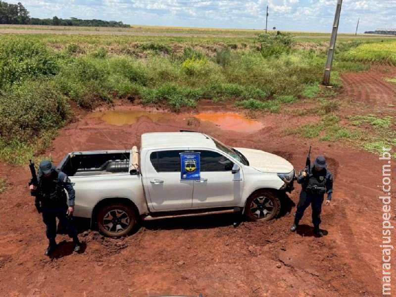 Caminhonete de alto valor roubada em Caarapó é recuperada pela PMR na MS-386, em Ponta Porã 