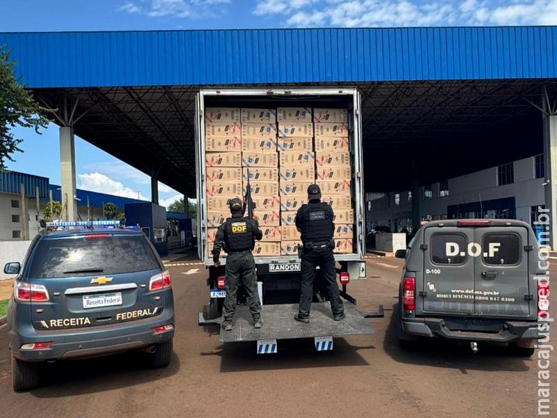 DOF desarticula depósito de contrabando e apreende 125 mil pacotes de cigarros na fronteira