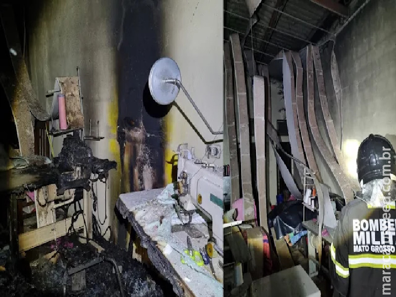 Incêndio atinge fábrica de enxoval durante a madrugada em Anastácio 