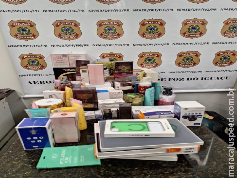 PF apreende medicamentos e produtos descaminhados no aeroporto de Foz do Iguaçu/PR