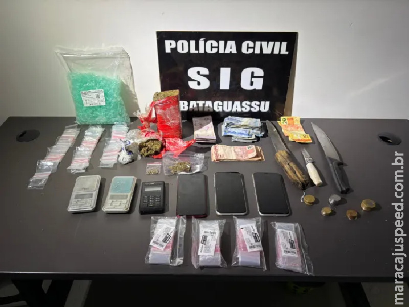 Polícia Civil desarticula ponto de tráfico e prende responsáveis por comércio de drogas em Bataguassu