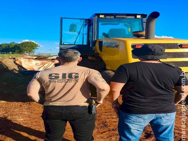 Polícia Civil recupera pá carregadeira avaliada em R$ 685 mil na zona rural de Caarapó 