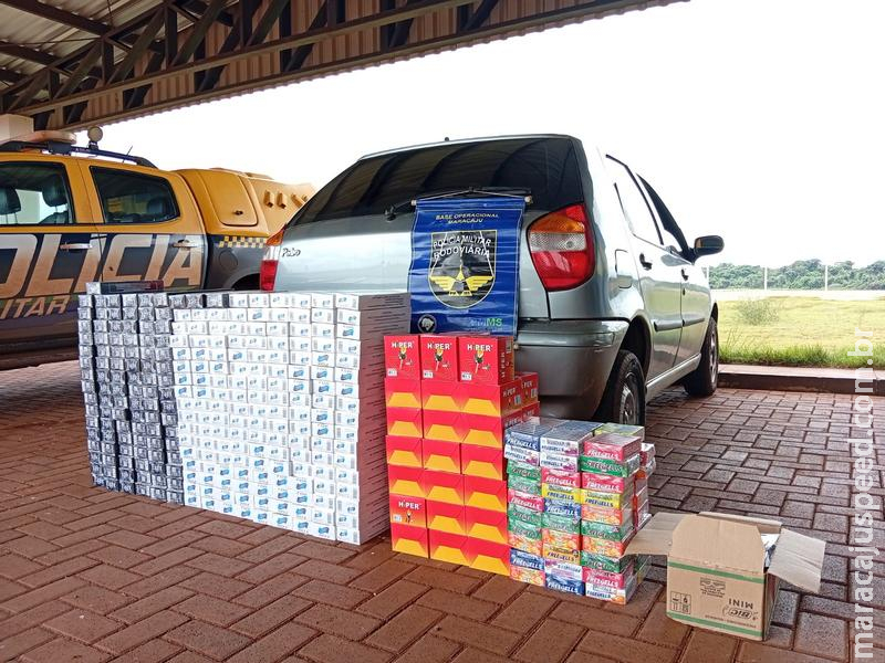 Polícia Militar Rodoviária apreende carga de cigarros e mercadorias estrangeiras na MS-162 em Maracaju