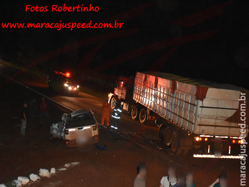 Tragédia na BR-267: Colisão entre carreta e picape deixa três mortos e um ferido grave em Maracaju