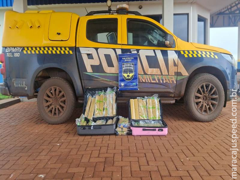 Maracaju: BPMRv apreende 34 kg de maconha em ônibus na MS-162; droga tinha como destino o Ceará