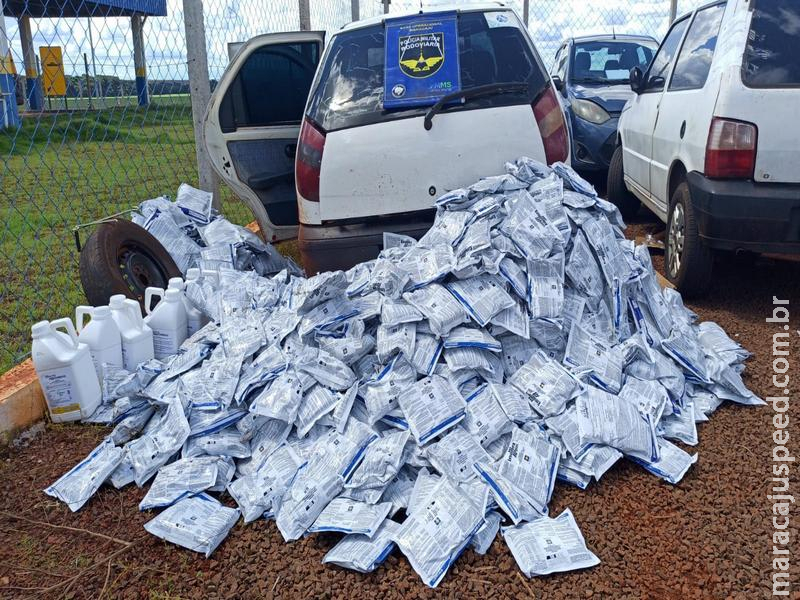 Maracaju: BPMRv apreende quase meia tonelada de agrotóxicos na MS-164; prejuízo ao crime chega a R$ 460 mil