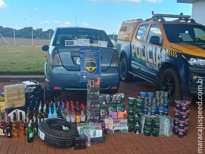 Maracaju: BPMRv intercepta carga de contrabando avaliada em R$ 75 mil na MS-162