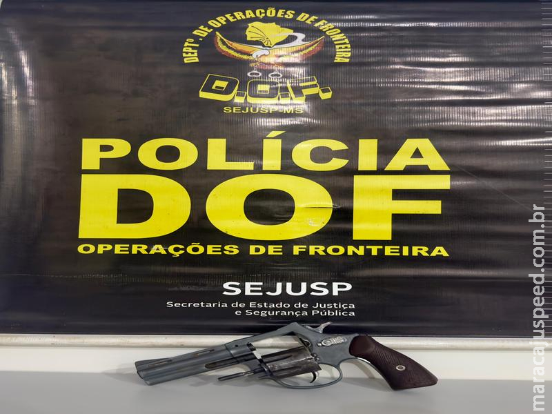 Maracaju: DOF intercepta passageiro com revólver oculto em caixa de garrafa térmica na MS-164