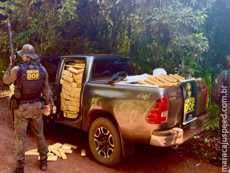 Motorista foge e abandona caminhonete com mais de 2t de maconha no Itahum